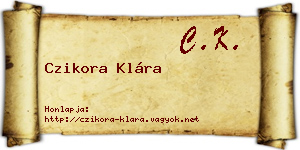 Czikora Klára névjegykártya